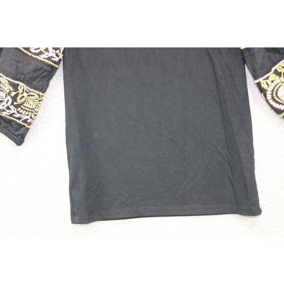 Free People Short Embroidered Puff Sleeve Off Shoulder Top-XS-BOHO-Whimsigoth - Picture 9 of 9